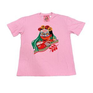 Urban Outfitters Dia Pacheco Day of the Dead Med Golden Hour Pink Graphic Tee